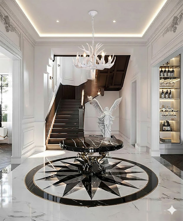 Faux White Antler Chandelier