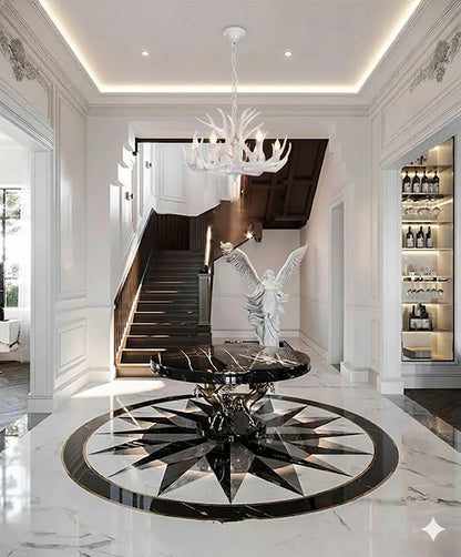 Faux White Antler Chandelier