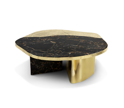 Ophelia Portoro Marble & Gold Center Table
