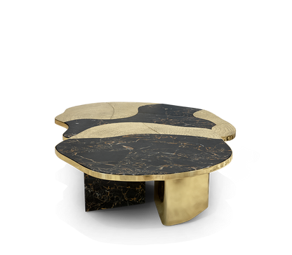 Ophelia Portoro Marble & Gold Center Table