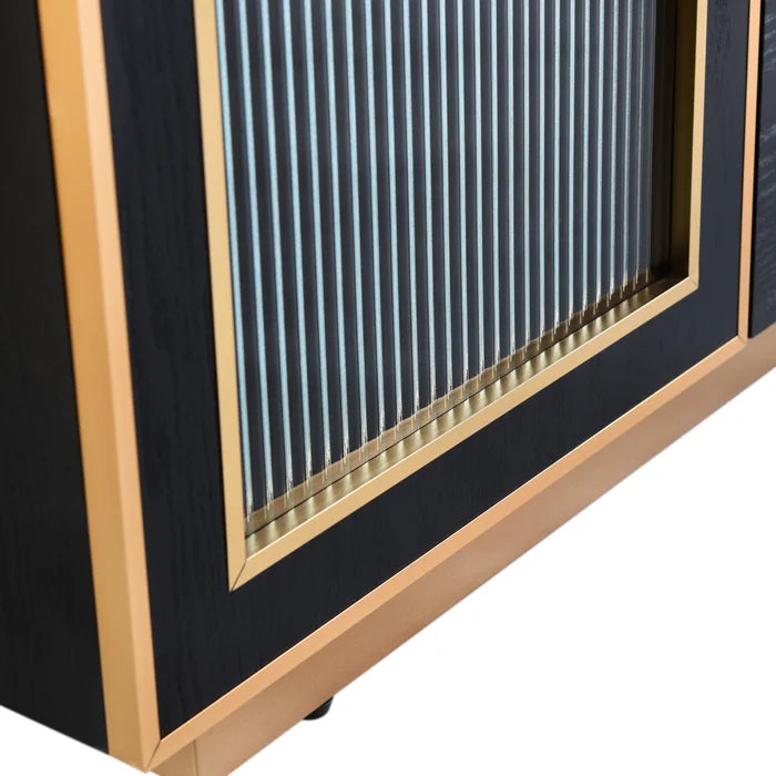 Ebony and Gold Wooden Cabinet