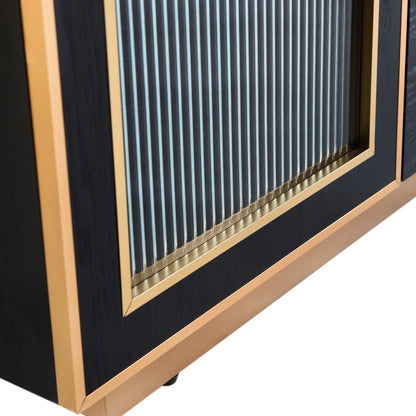 Ebony and Gold Wooden Cabinet
