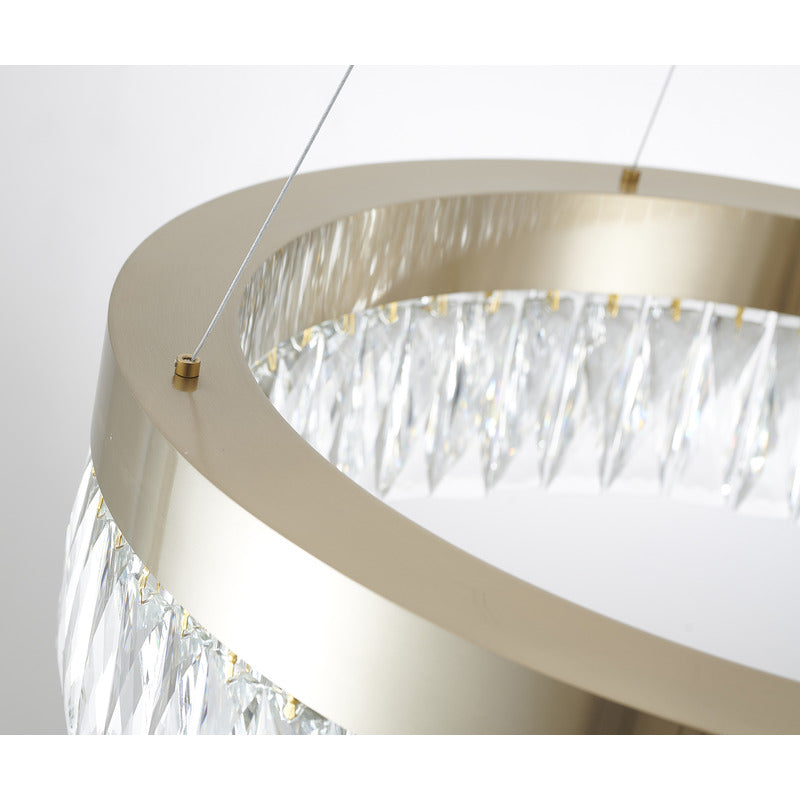 LED Chandelier with Hanging Crystals