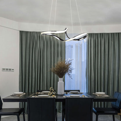 Modern Chrome Twisted LED Chandelier