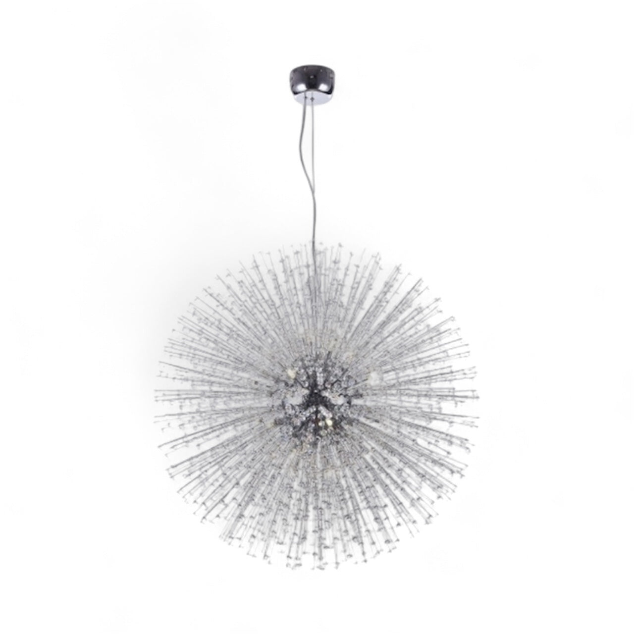 Clear Crystal Beaded Sputnik Chandelier with Chrome Hardware