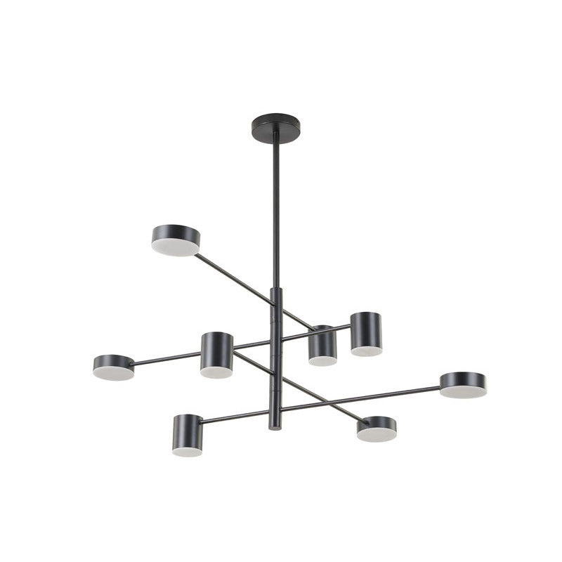 Four Tier Black Metal LED Ceiling Fixture With White Diffusers