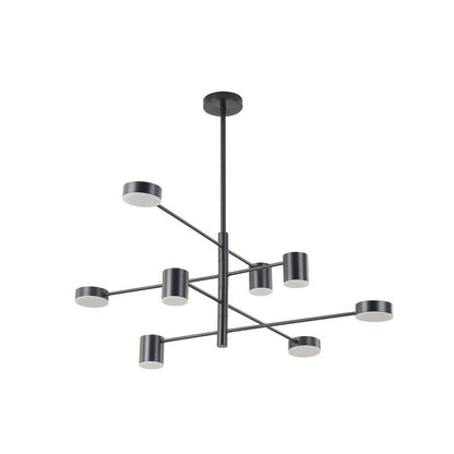 Four Tier Black Metal LED Ceiling Fixture With White Diffusers