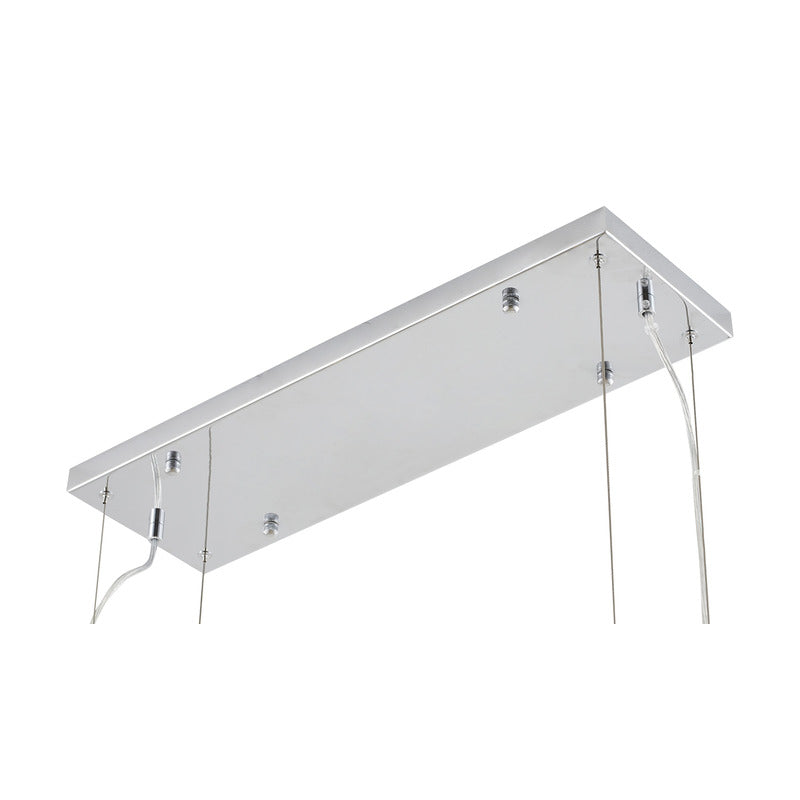 Polished Chrome Frame Chandelier With Clear Glass Rods