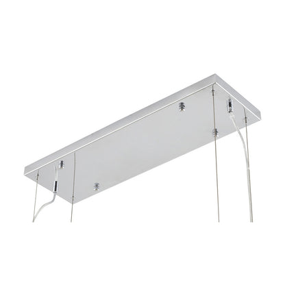 Polished Chrome Frame Chandelier With Clear Glass Rods