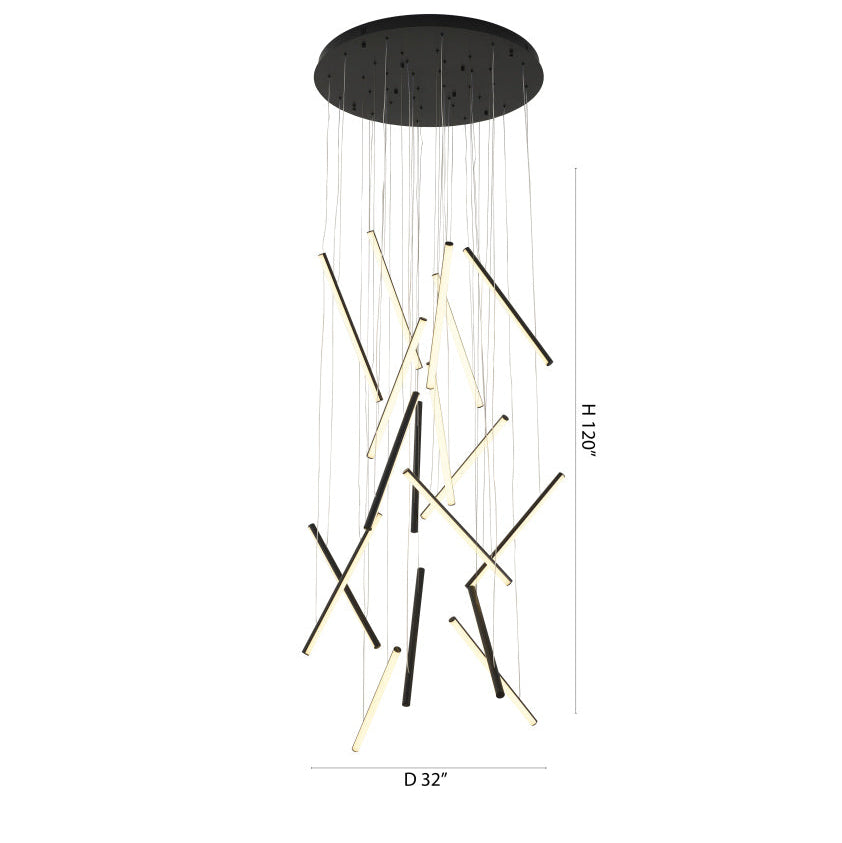 Satin Black LED Chandelier