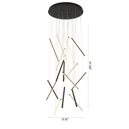 Satin Black LED Chandelier