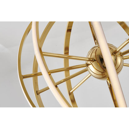 Gold LED Chandelier with Acrylic Diffusers