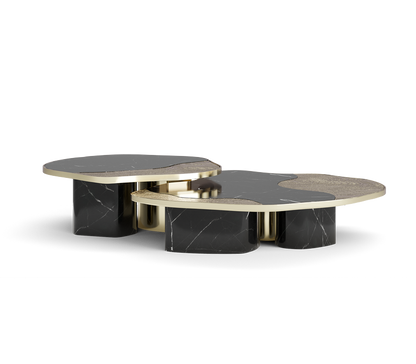 OPHELIA NERO MARQUINA MARBLE AND GOLD CENTER