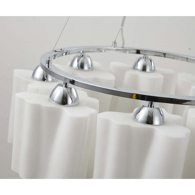 White Opal Glass Chandelier