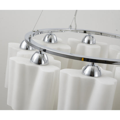 White Opal Glass Chandelier