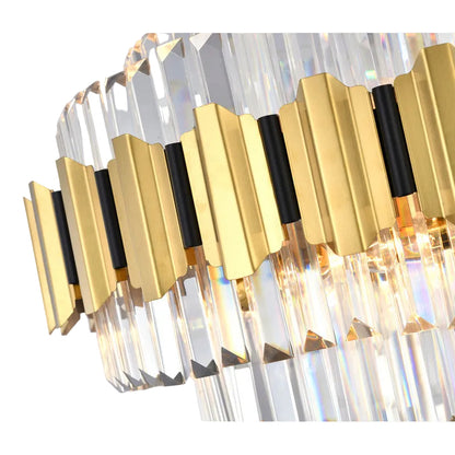 Gold Chandelier With Clear Hanging Crystals