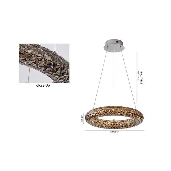 Smoke Acrylic Halo Ring Chandelier