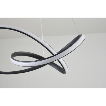 Black LED Chandelier – Modern Aluminum Ring Pendant Light