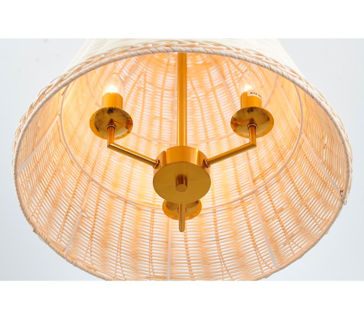 Natural White Wood Vine Basket Chandelier