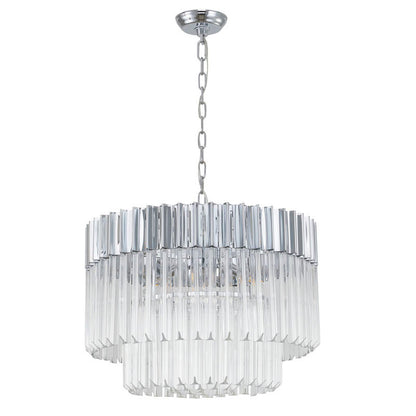 Round Chandelier With Clear Hanging Crystals