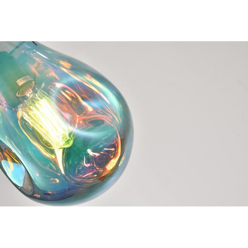 Dented Amber Jar Glass Pendant Light