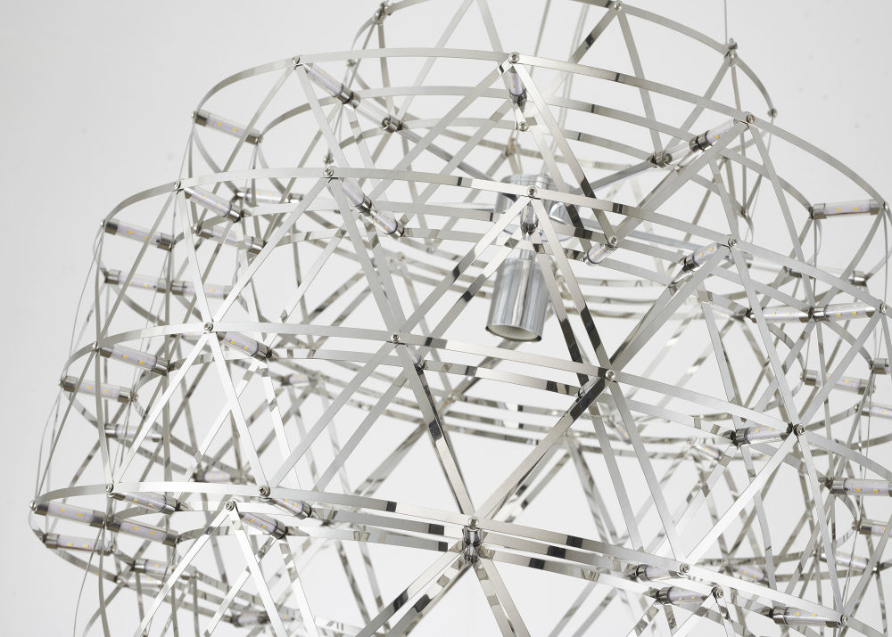 5 Tier 85-Light Dimmable Chrome Stainless Steel LED Chandelier