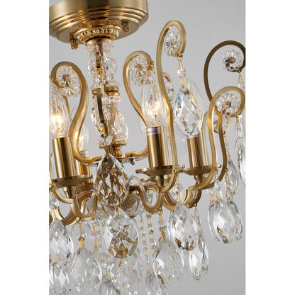 Clear Hanging Crystals with Metal Frame Chandelier