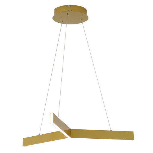 Painted Brass “Y” LED Light Chandelier