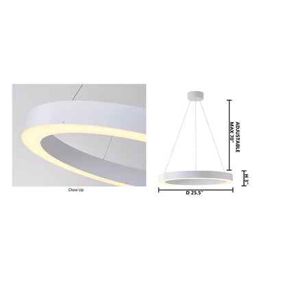 Halo Ring Led Chandelier With A White Acrylic Diffuser