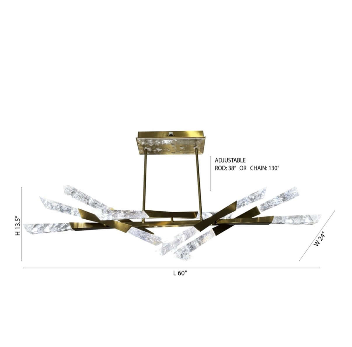 Snowflake Crystal LED Chandelier - Front view