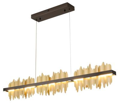 Black Stainless Steel LED Chandelier with Brass Copper by Bethel International