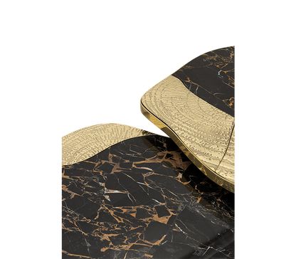 Ophelia Portoro Marble & Gold Center Table