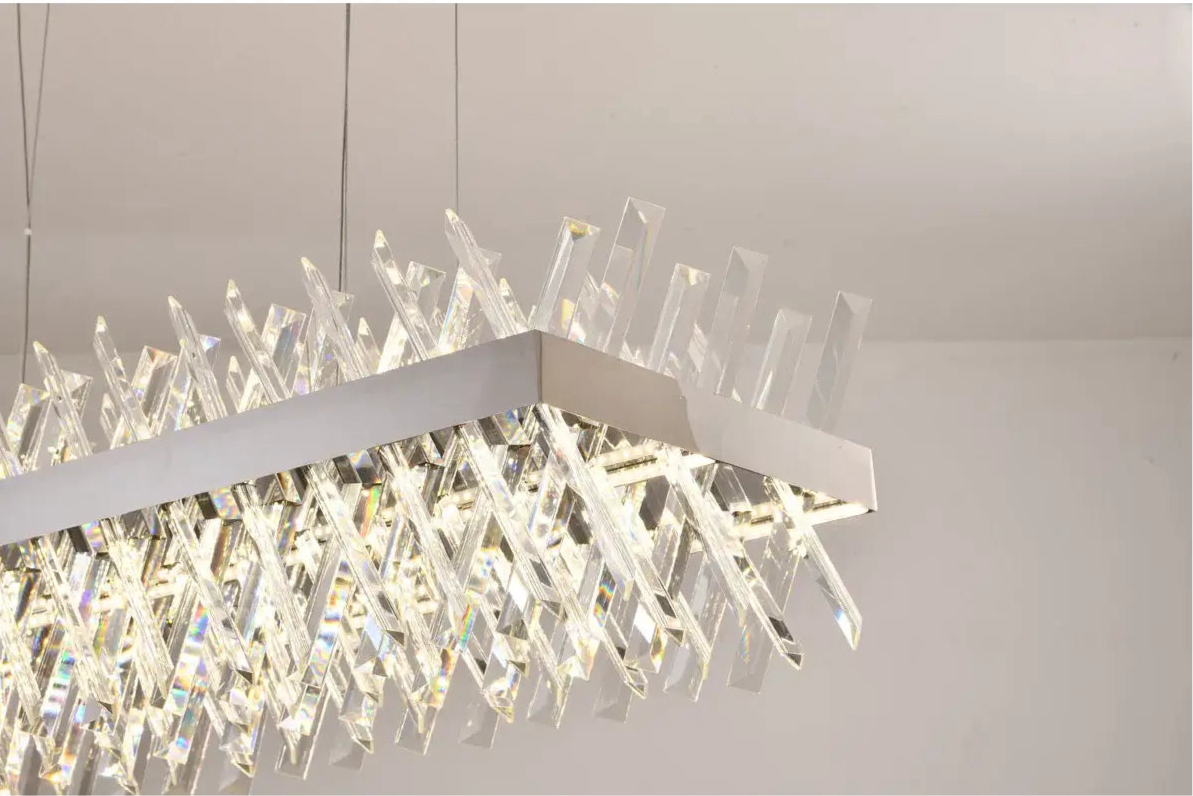 Dimmable Gold Metal LED Chandelier, Rectangular Design
by Bethel International