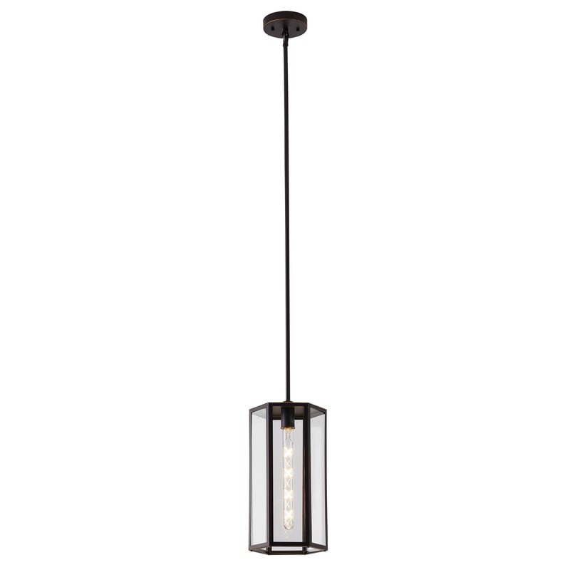Oil Bronzed Black/Brass Single Pendant Light