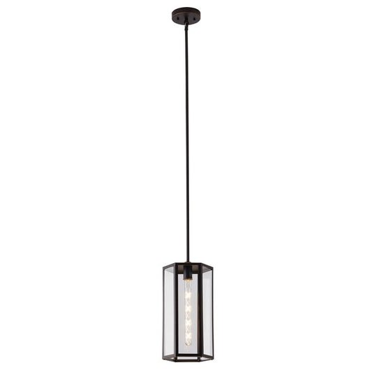 Oil Bronzed Black/Brass Single Pendant Light