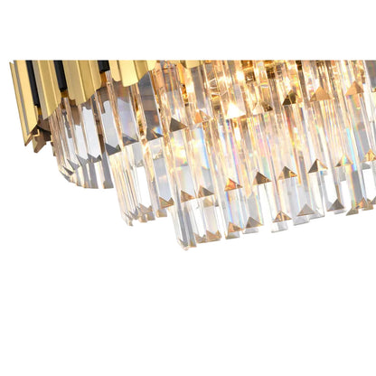 Gold Chandelier With Clear Hanging Crystals