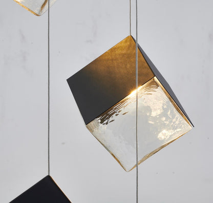 Round Satin Black Frame Chandelier