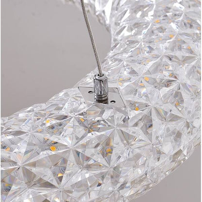 Clear Acrylic Halo Ring Chandelier