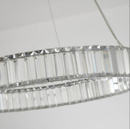 Clear Crystal Halo Chandelier With Chrome/Gold Hardware