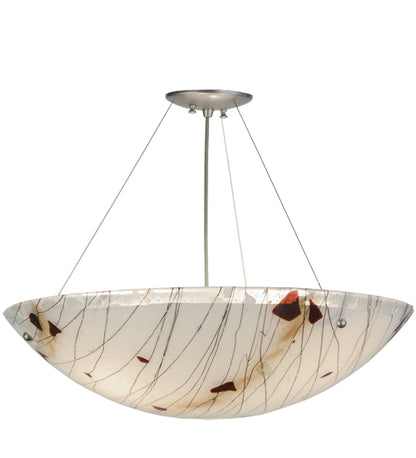 White Iridized Fracture Art Glass Pendant by Meyda Lighting