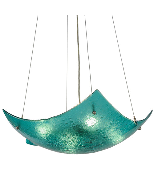 Aquamarine Crinkled Fused Glass Pendant by Meyda Lighting