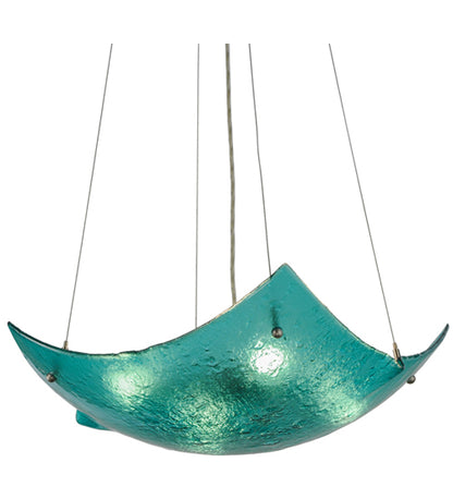 Aquamarine Crinkled Fused Glass Pendant by Meyda Lighting