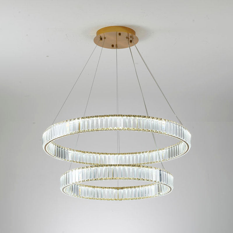 Two Tier Halo Ring Chandelier