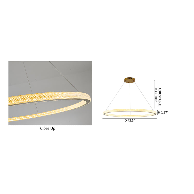 Sand Gold Halo Ring LED Chandelier