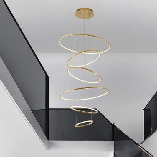 Six Ring Halo Chandelier