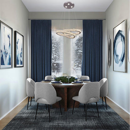 Clear Crystal Double Twisted Ring LED Chandelier