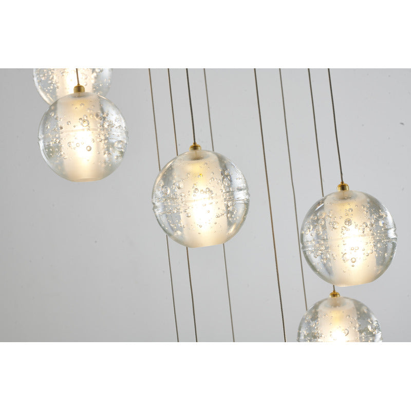Flushed Chandelier With Hanging Clear Bubble CRYSTAL Pendants