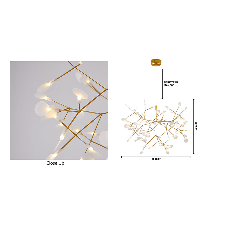 LED Petal Chandelier With Frosted Acrylic Diffusers
