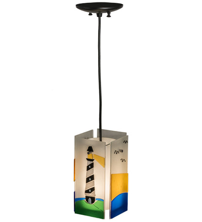 7"W Metro Fusion Lighthouse Quadrato Mini Pendant by Meyda Lighting