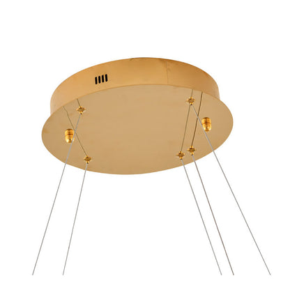 Round Gold Frame Chandelier With Clear Crystals
